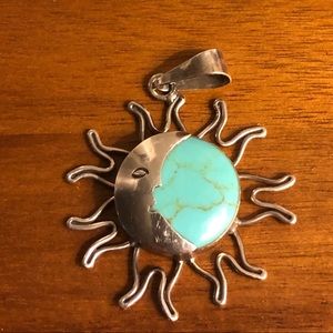 Sun and Moon silver pendant